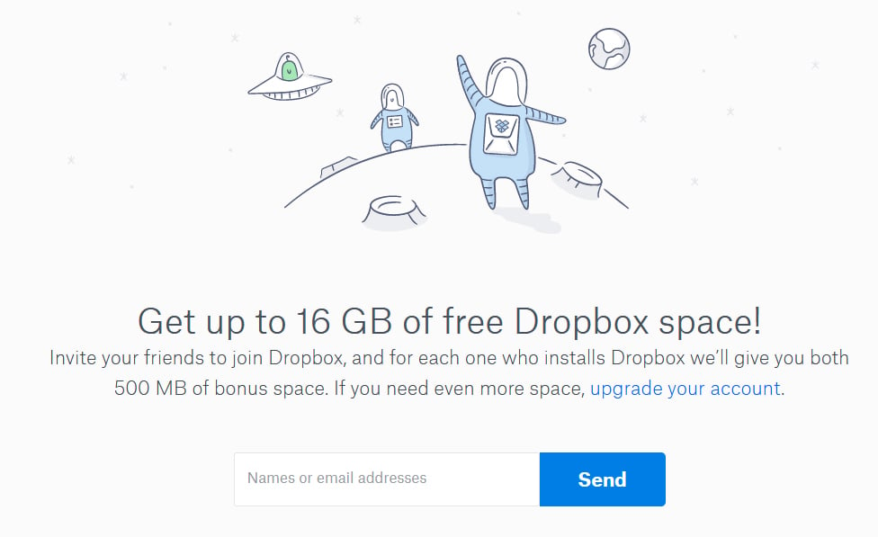 The Dropbox referral programme